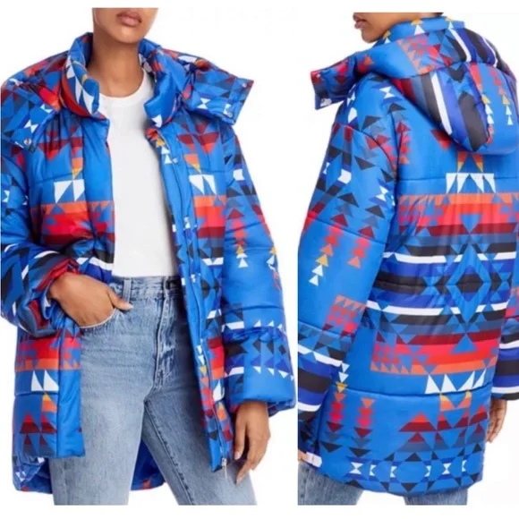 Aqua Jackets Coats Nwt Rare Aqua X Pendleton Pilo Cocoon Puffer Coat Jacket Aztec Tribal Western Poshmark